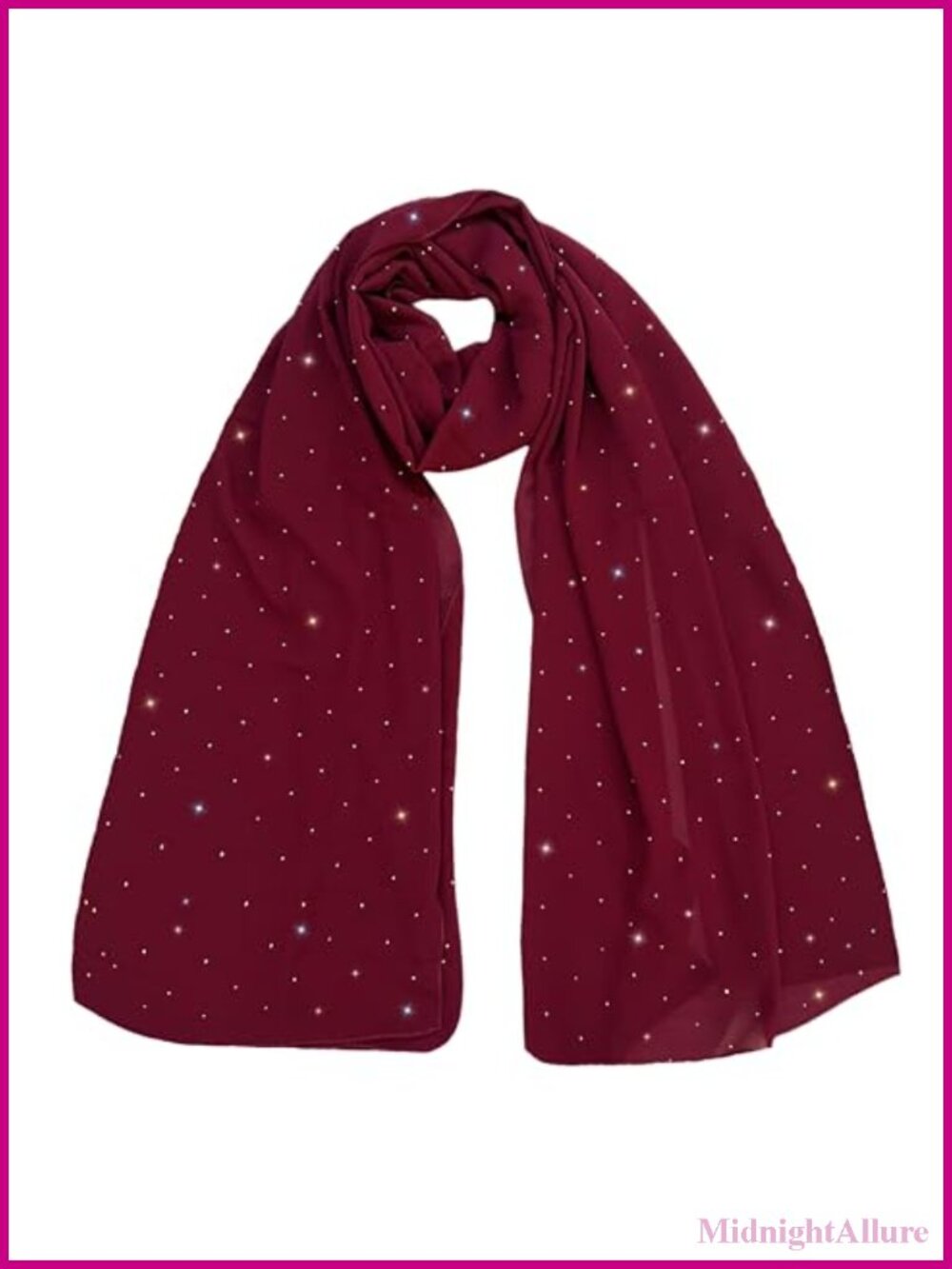 Sparkle Rhinestone Chiffon Scarf Shawl Wrap Sheer Lightweight